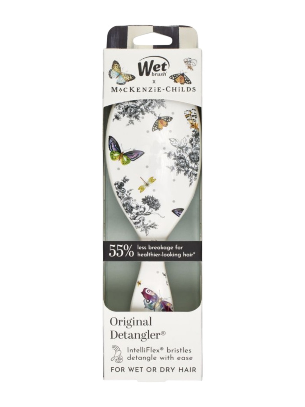 MacKenzie Childs x Wet Brush Butterfly Toile Detangler Hair Brush